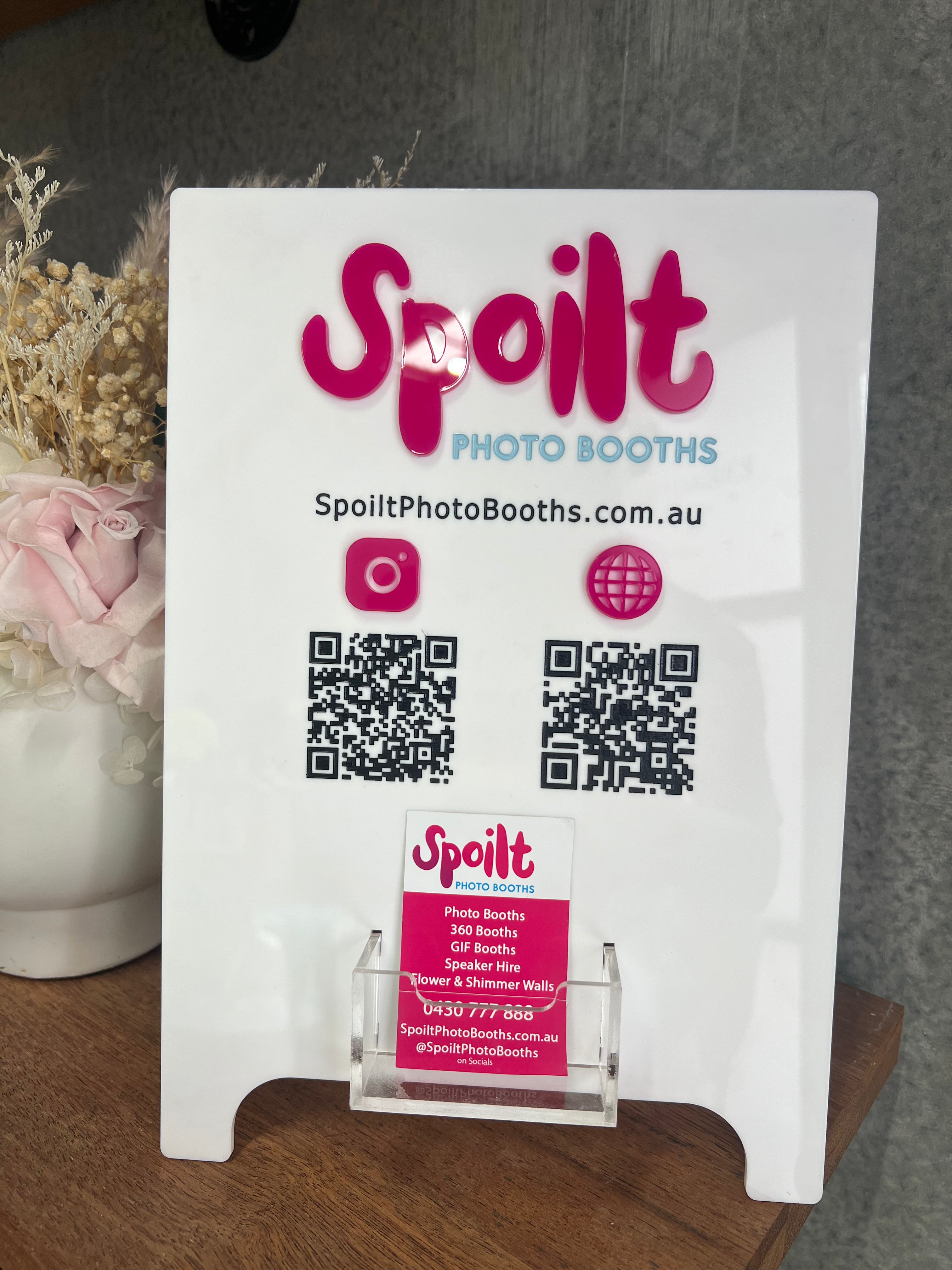 Business A-Frame sign with business card holder