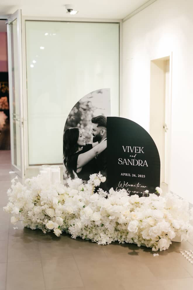 Double freestanding PVC sign Welcome and seating chart