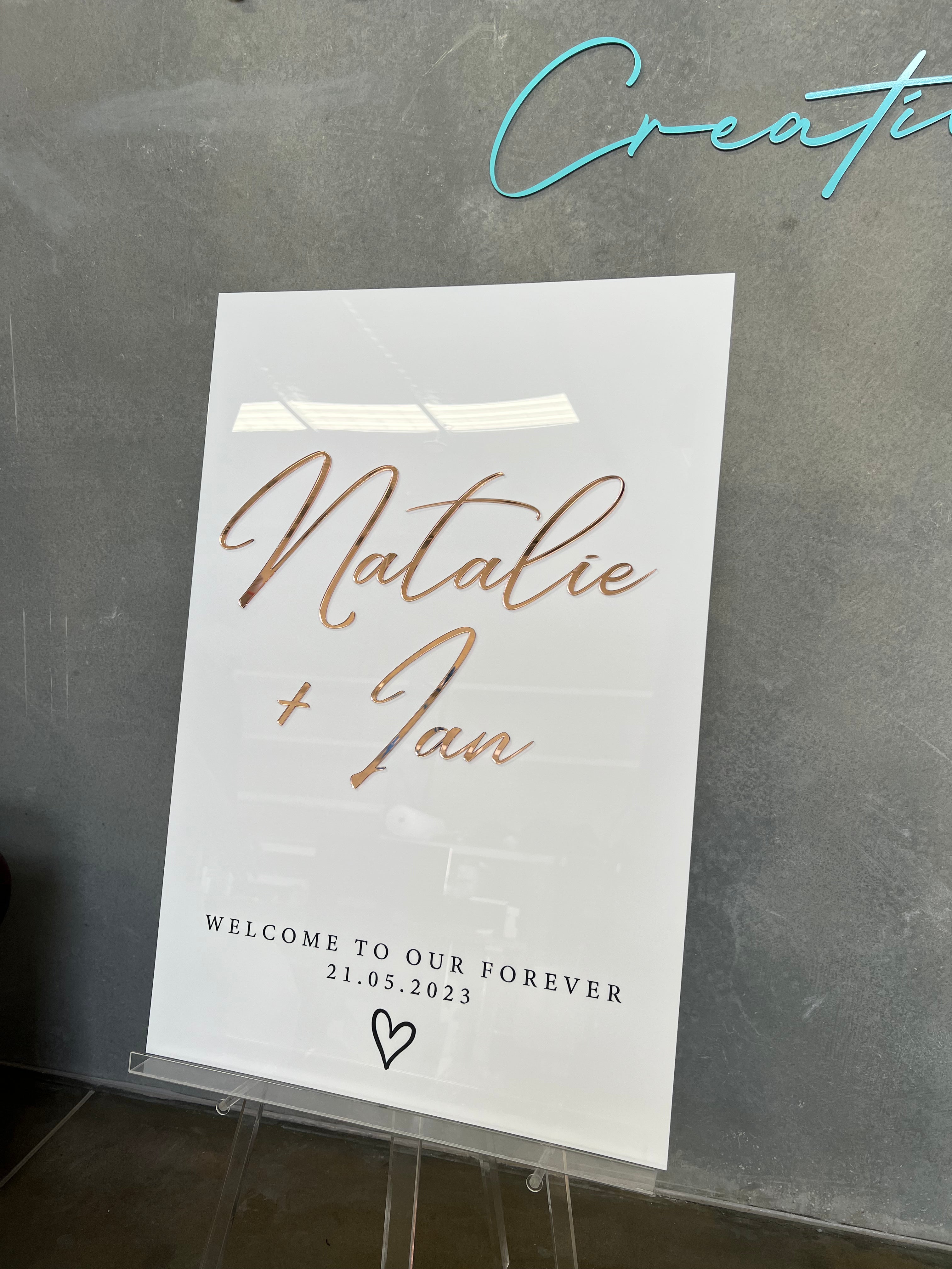 Rectangle Weclome sign 3D names