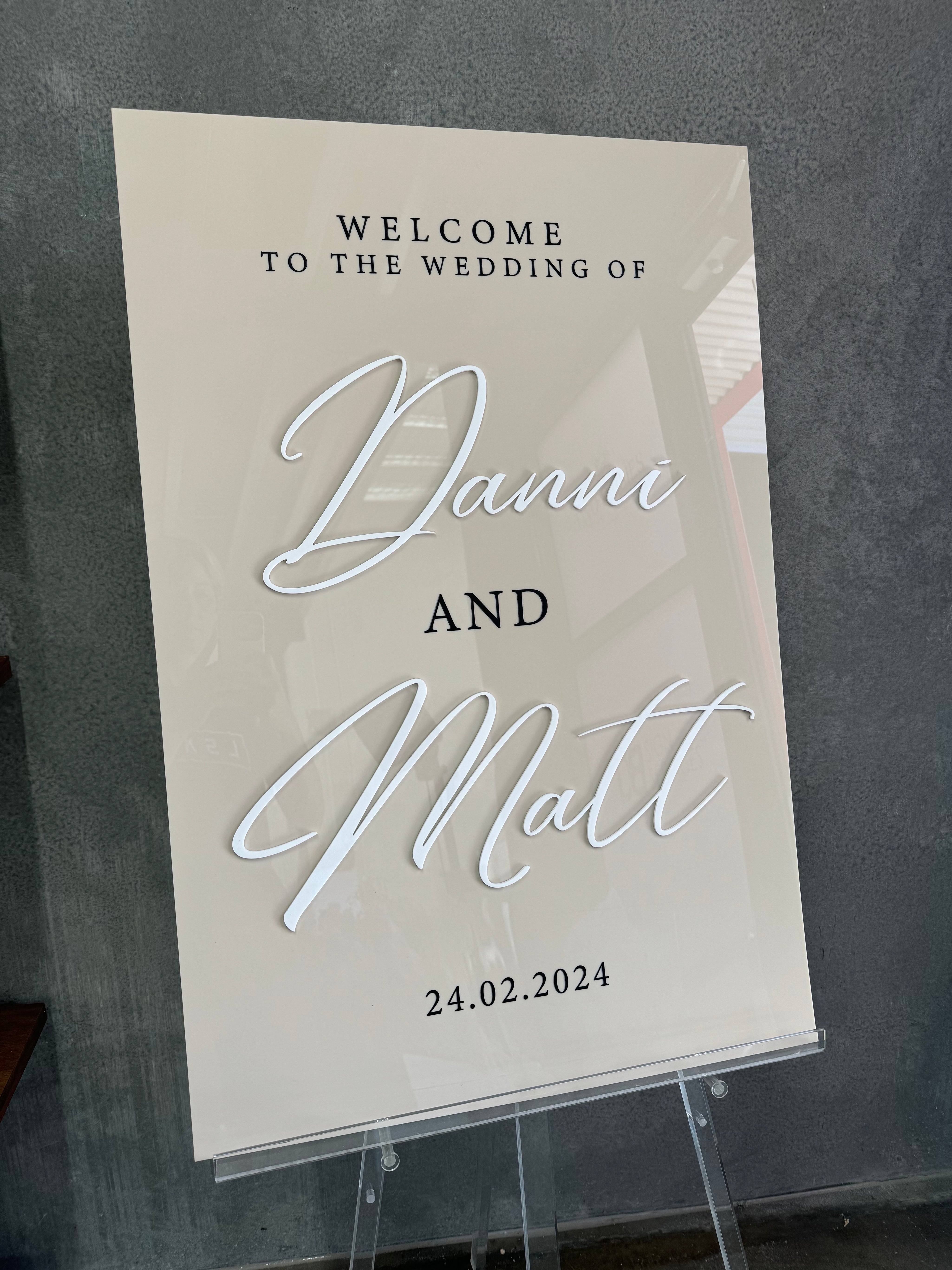 Rectangle Weclome sign 3D names