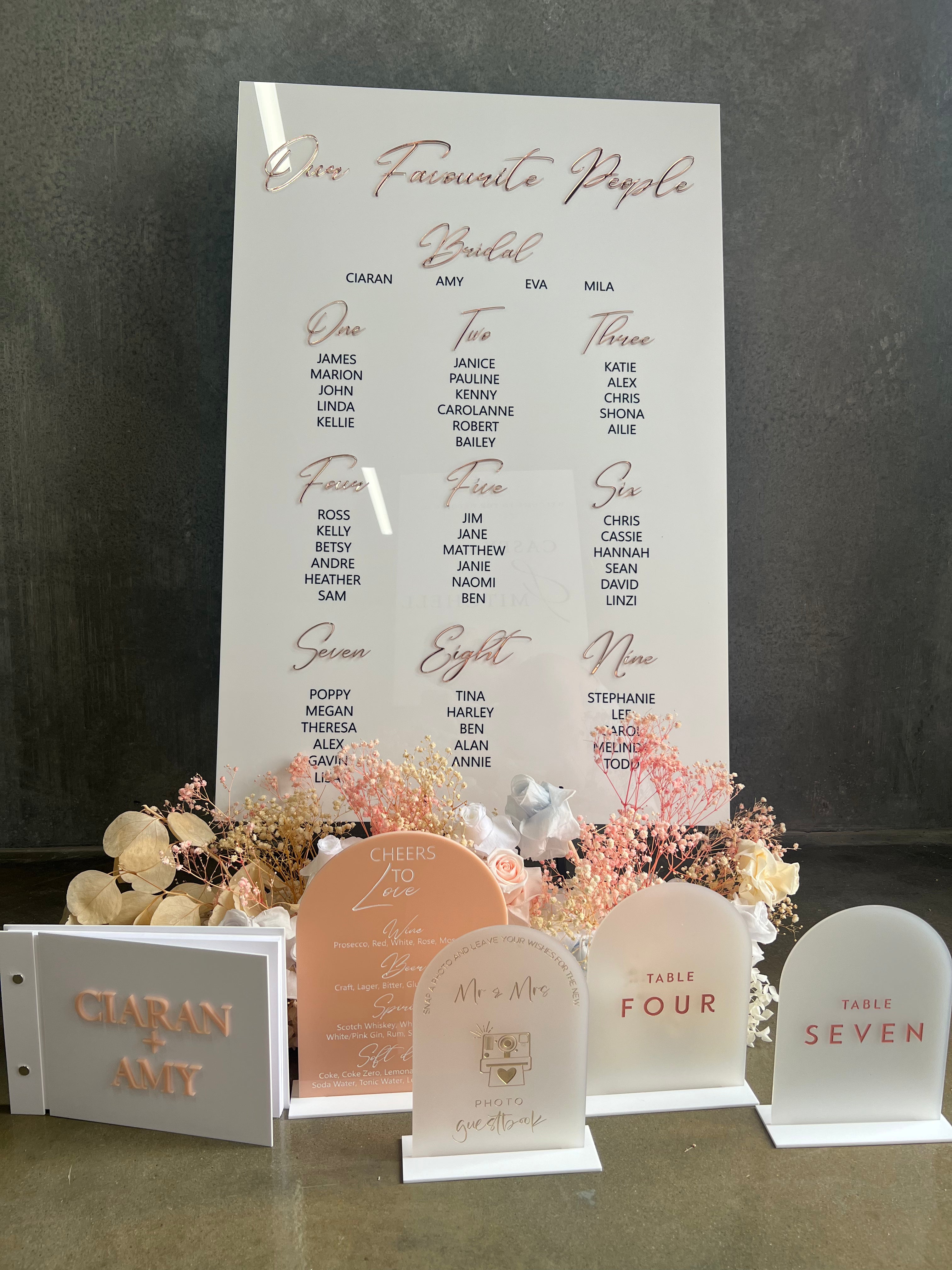 Rectangle Seating Chart with 3D headings