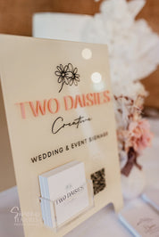 Business A-Frame sign with business card holder