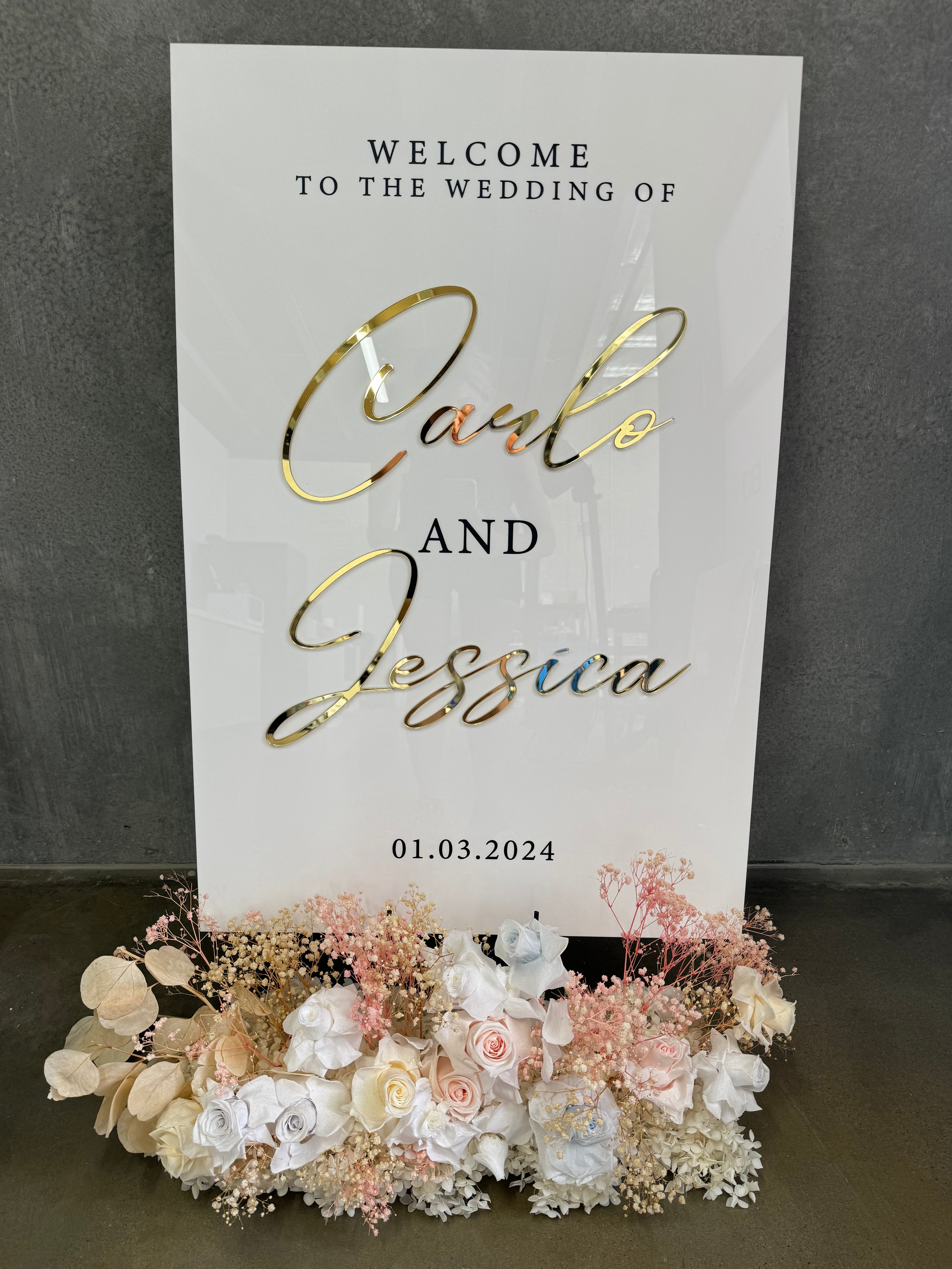 Rectangle Weclome sign 3D names