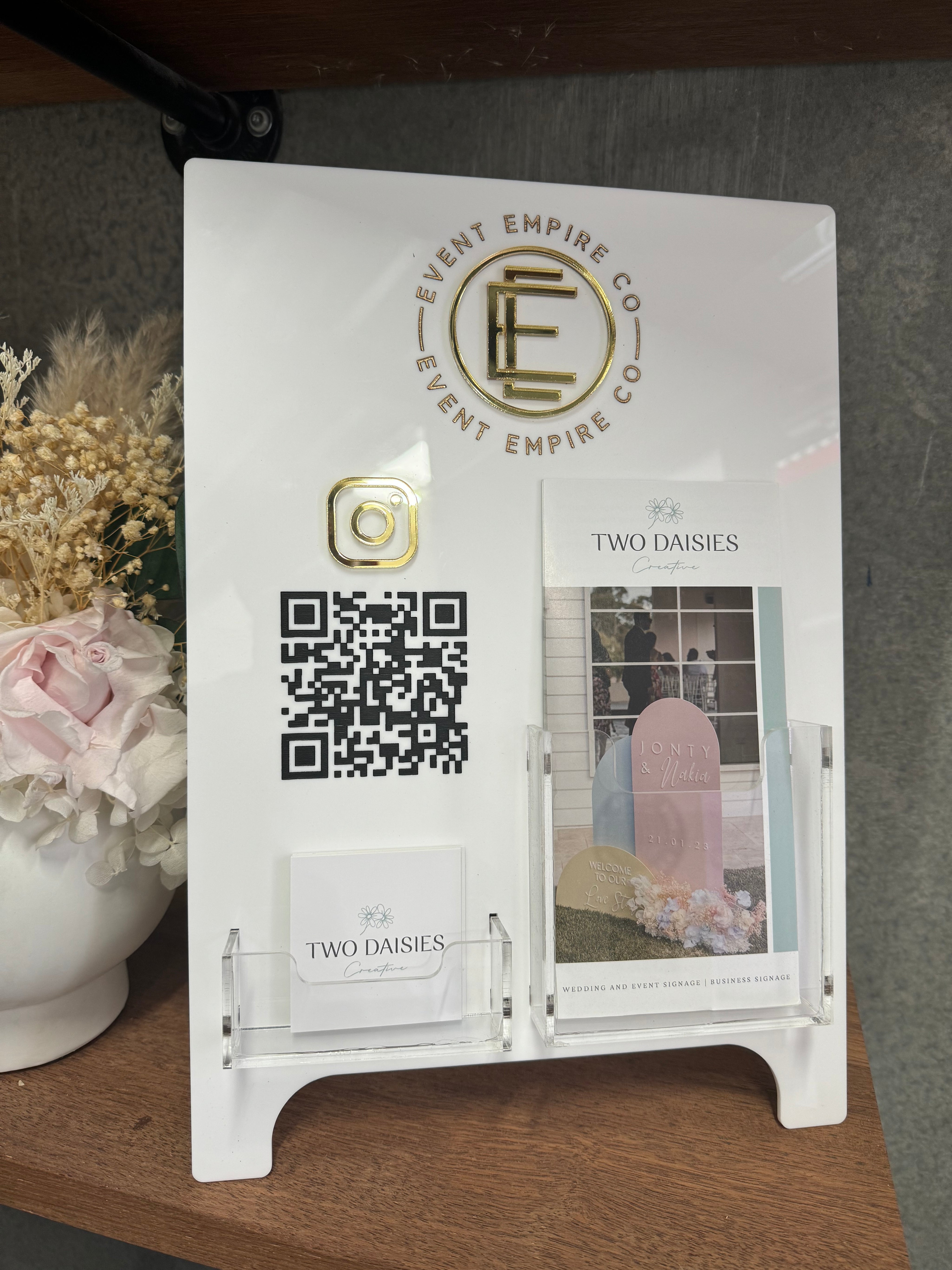 Business A-frame with 2 holders