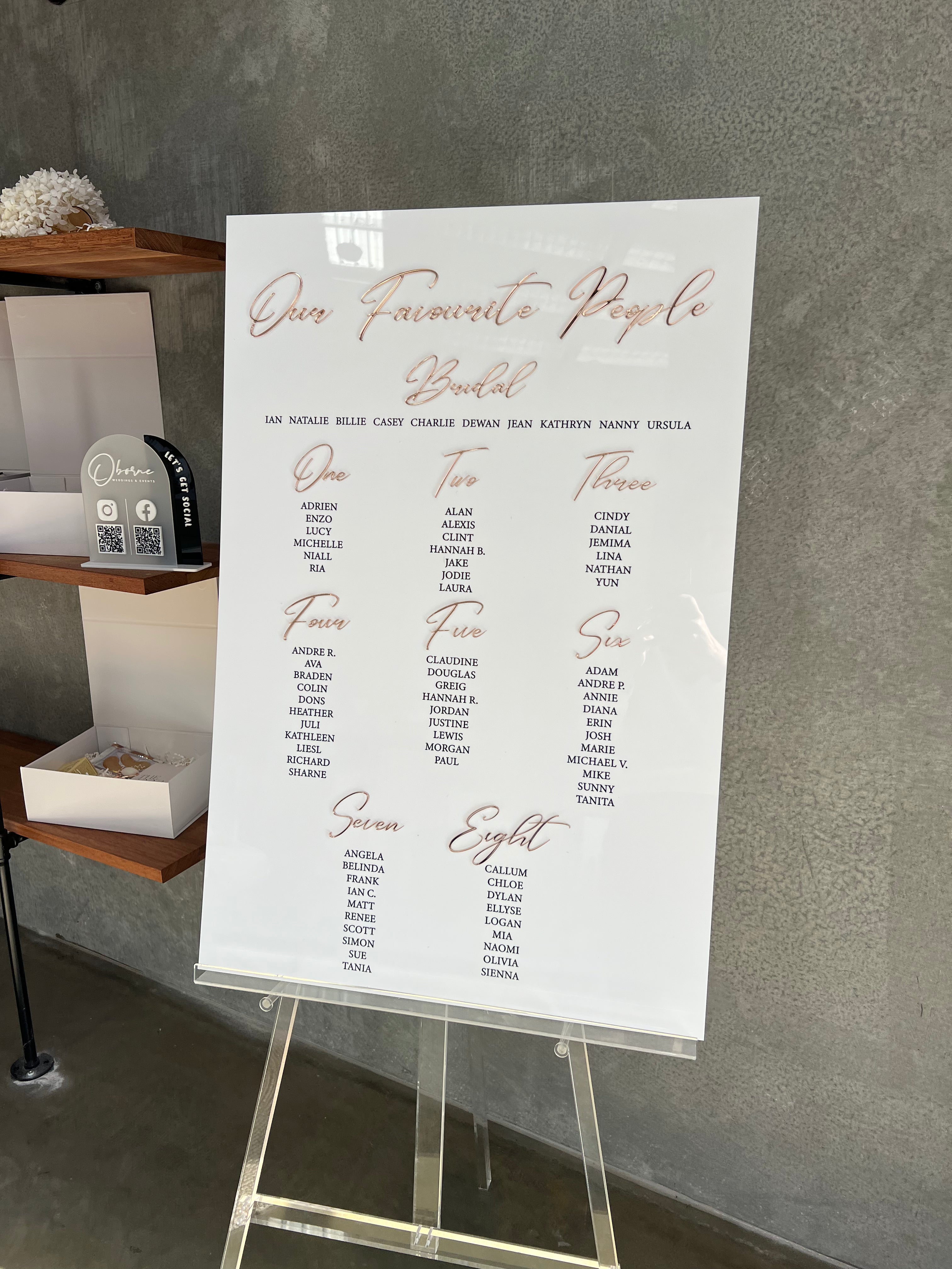 Rectangle Seating Chart with 3D headings