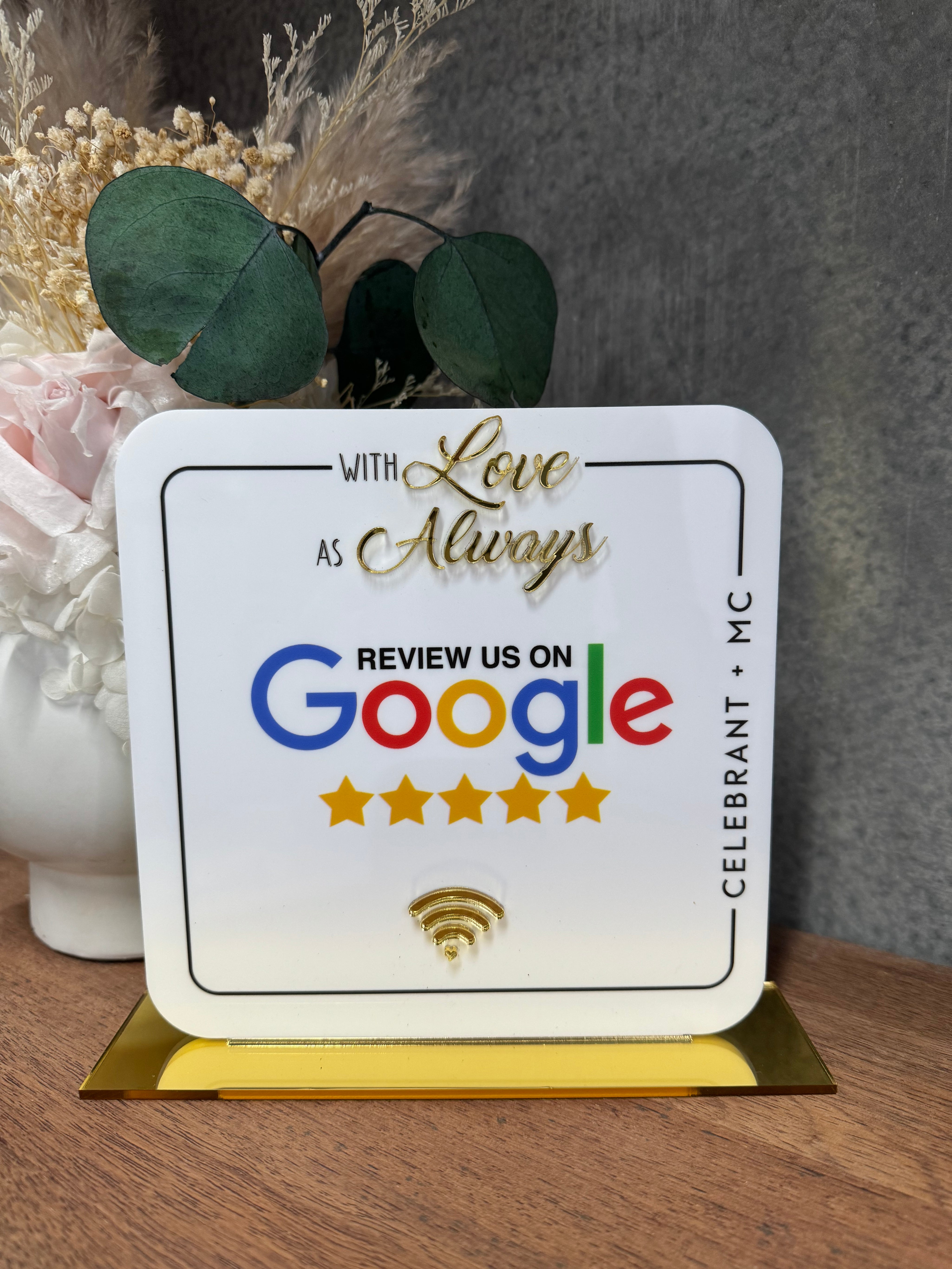 Business signage with NFC tapping