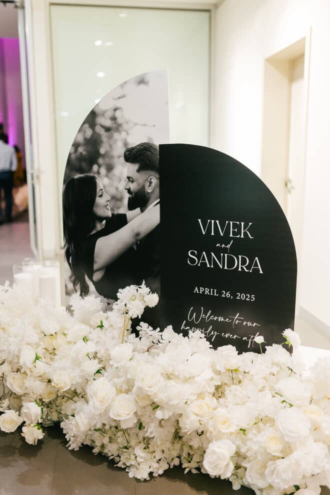 Double freestanding PVC sign Welcome and seating chart