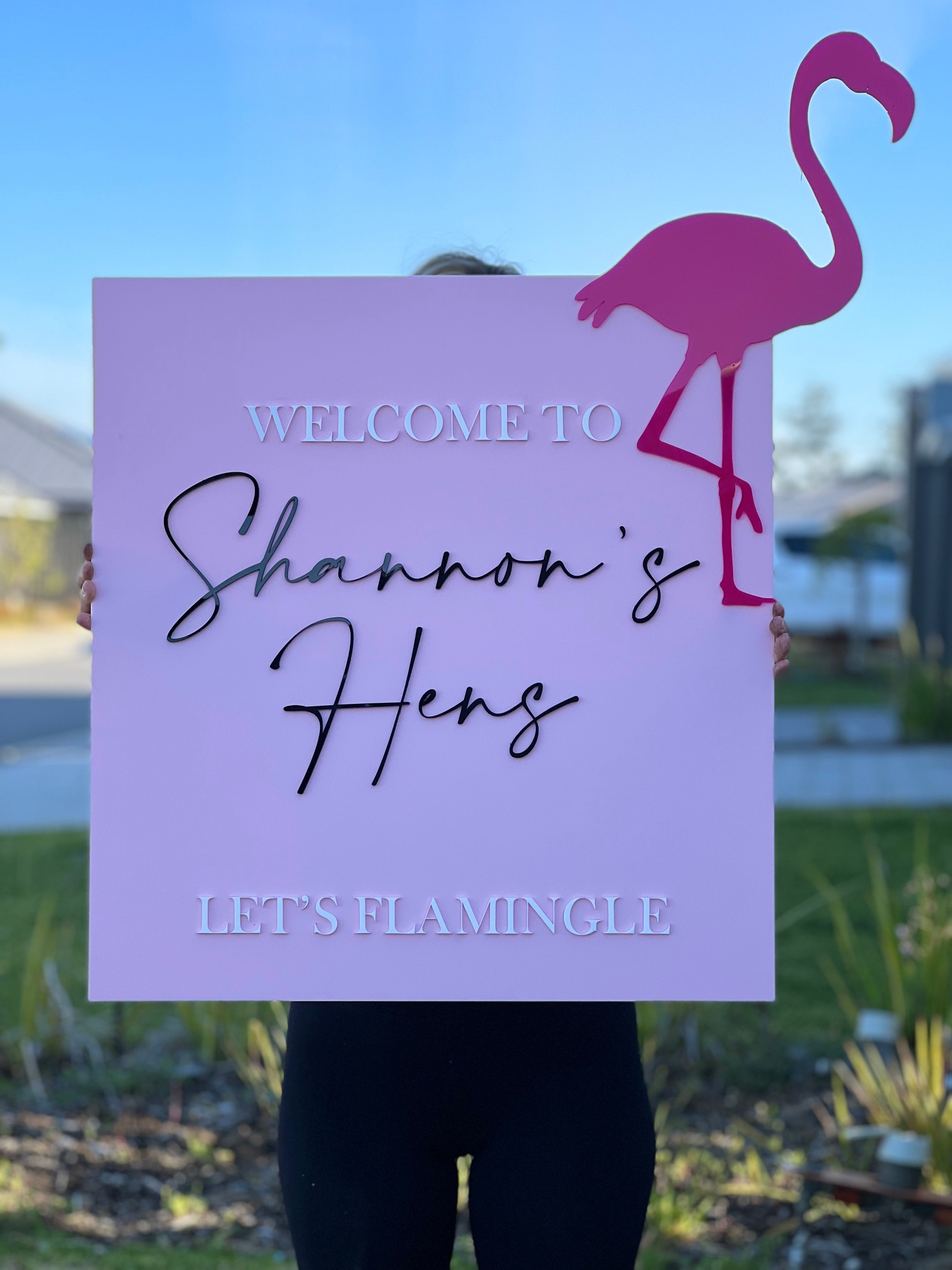 Let’s flamingle- Hens Sign
