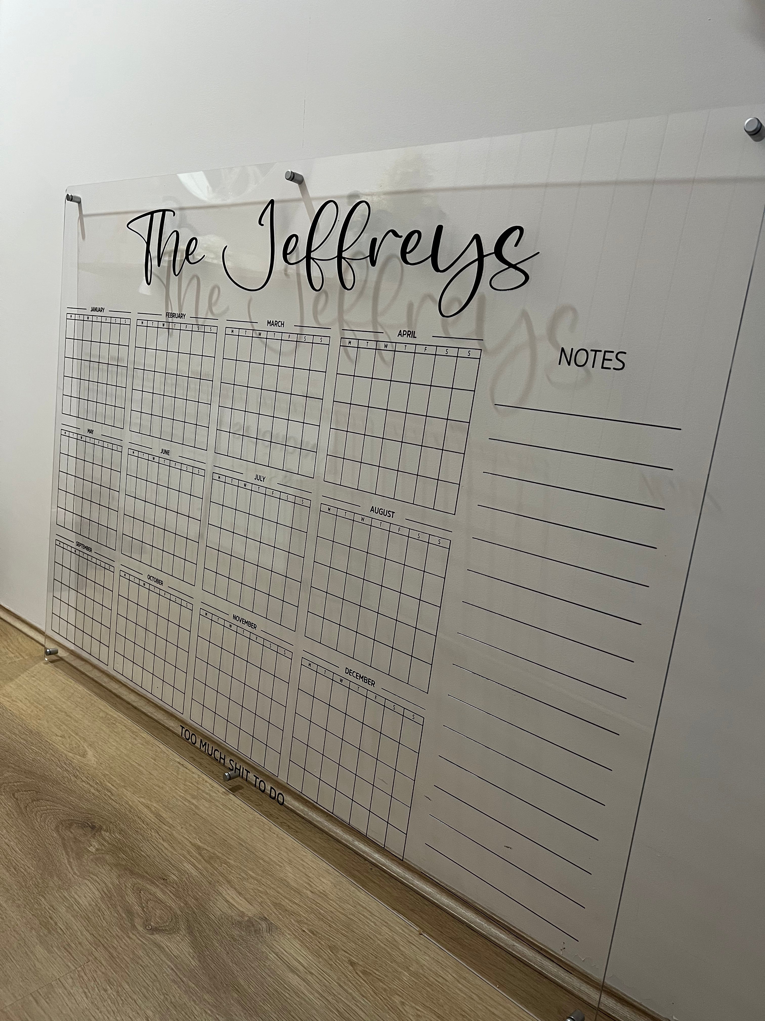 Acrylic yearly planner