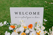 Flower box welcome sign