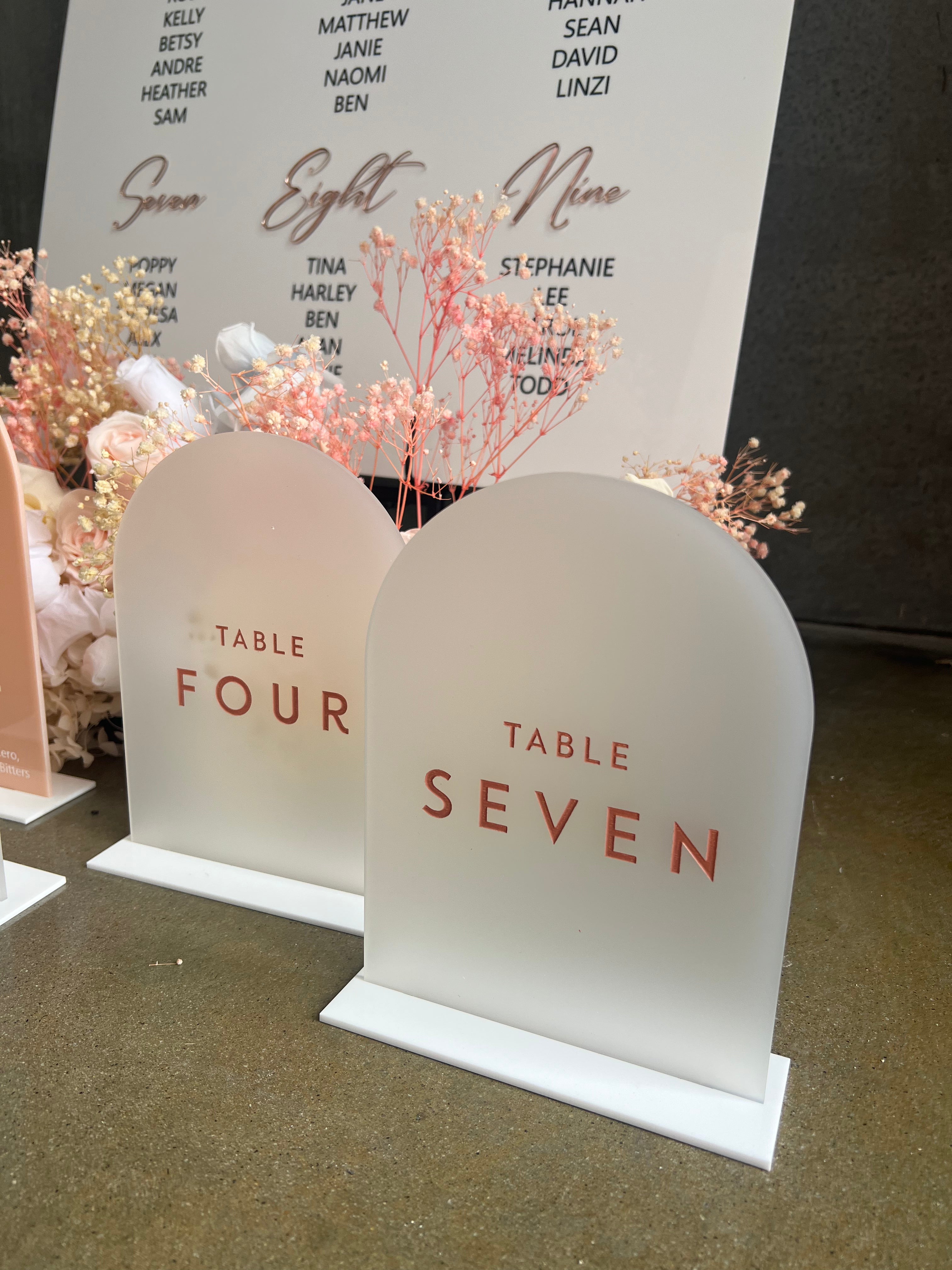 Table numbers 2D text – Two Daisies Creative