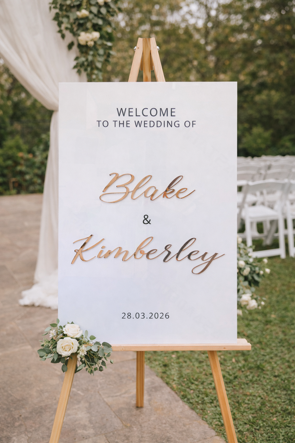 Rectangle Weclome sign 3D names