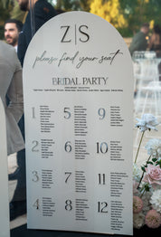 Freestanding welcome and seating chart set bundle