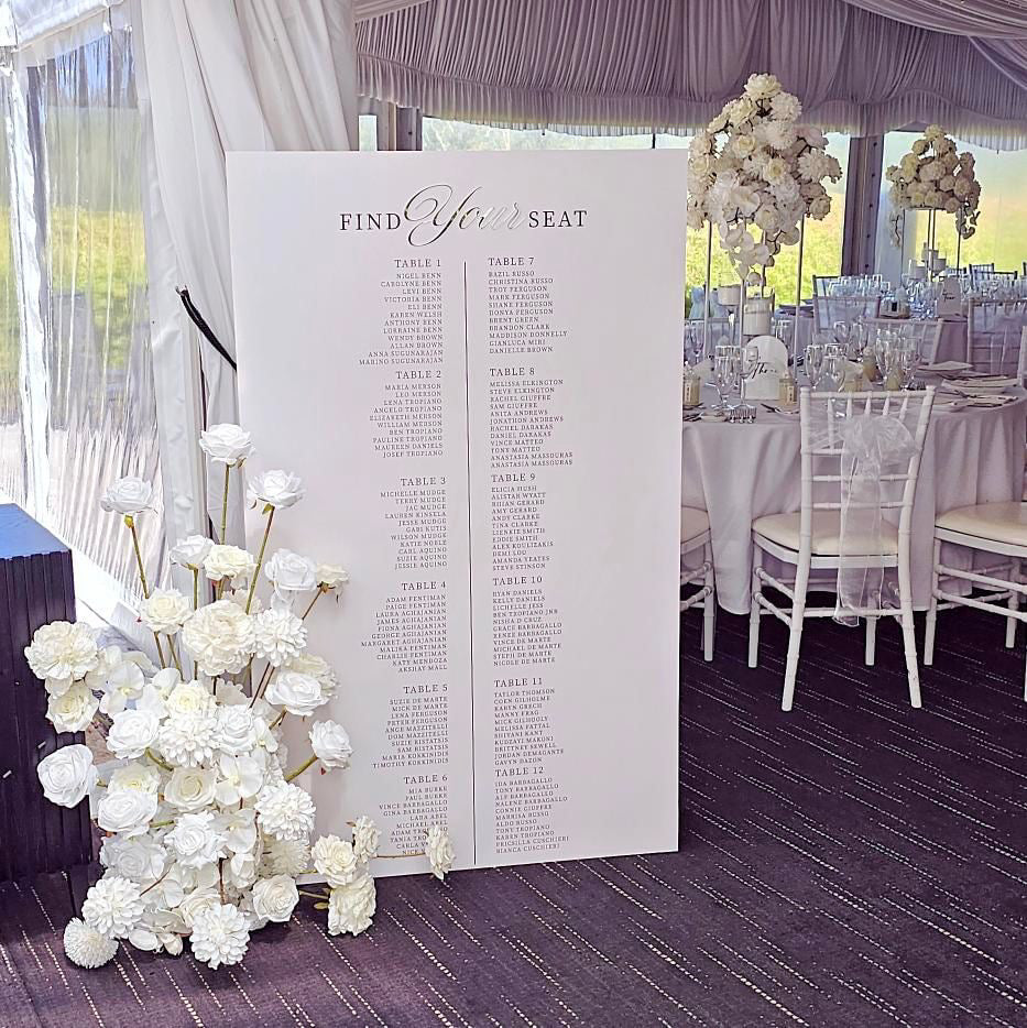 Large Foam freestanding seating chart