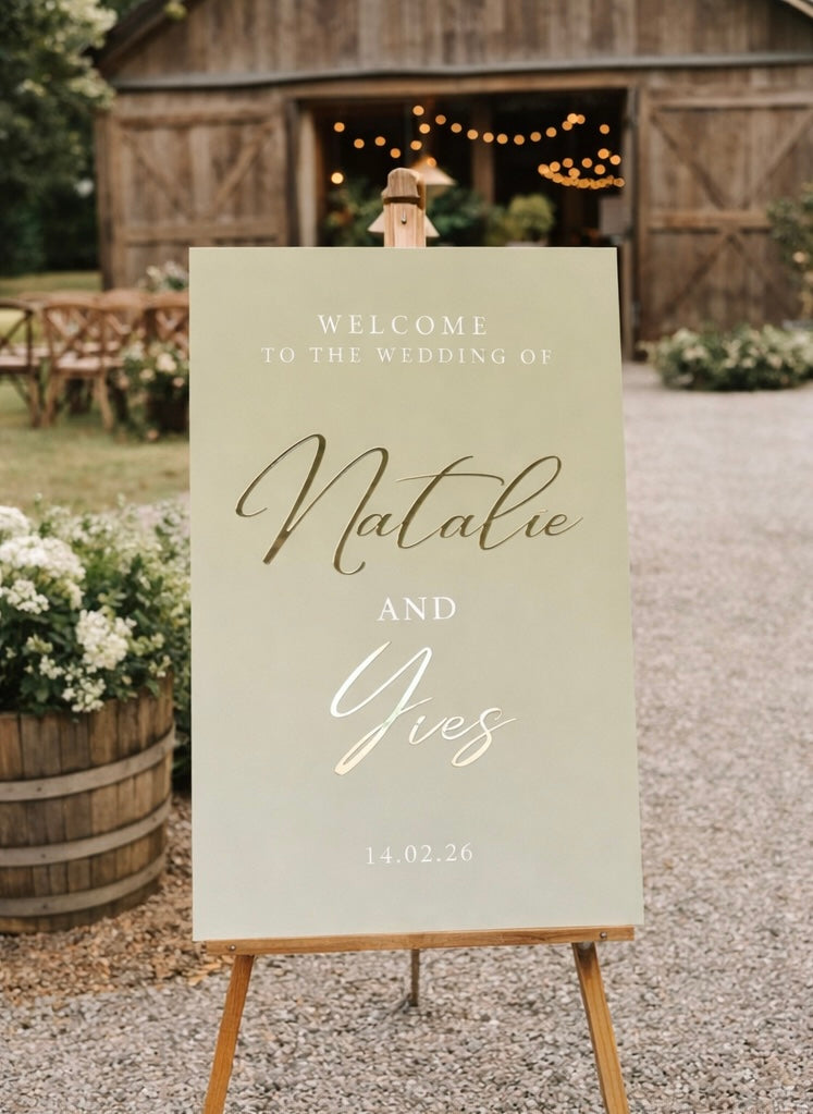 Rectangle Weclome sign 3D names