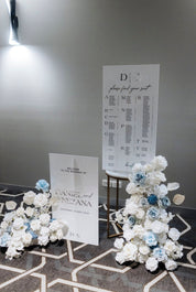Freestanding welcome and seating chart set bundle