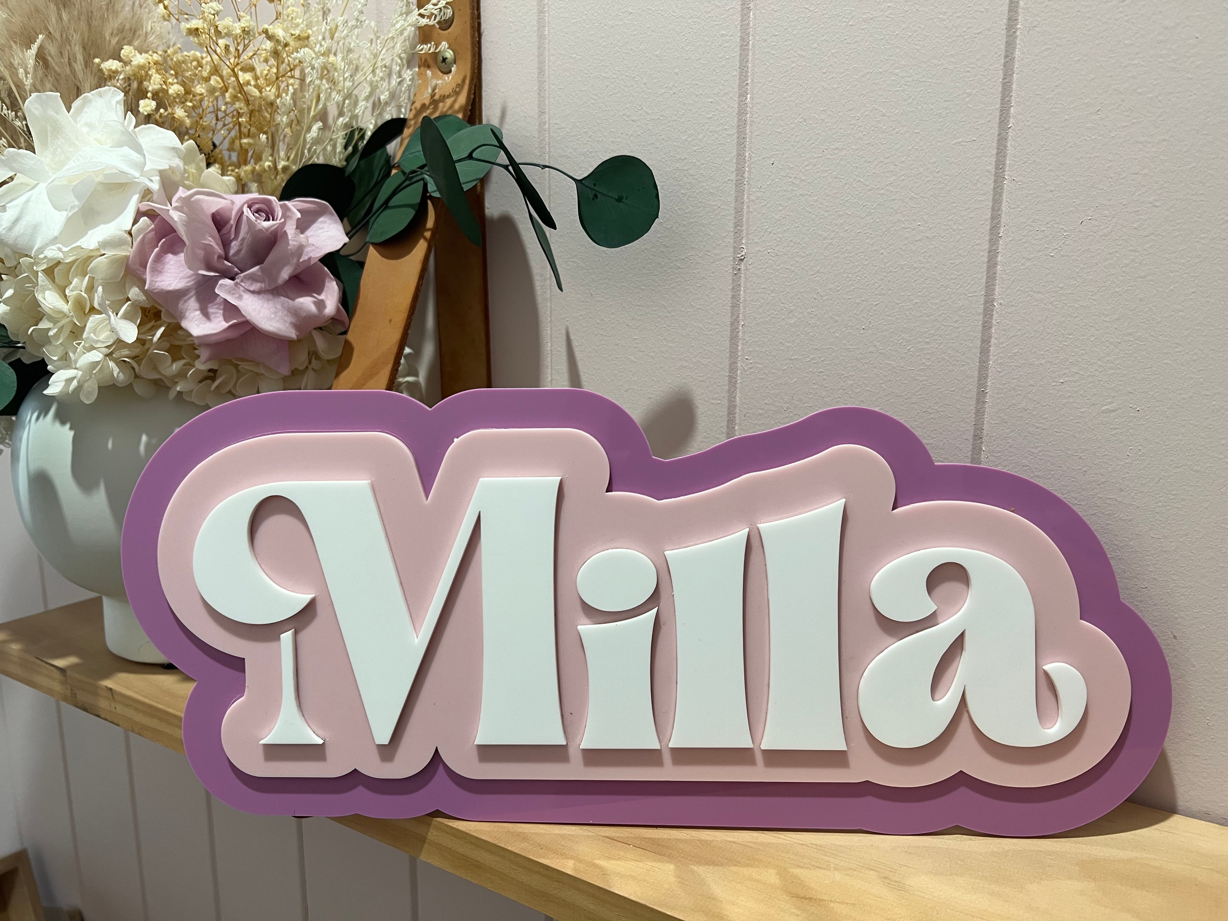 Triple layered name plaque